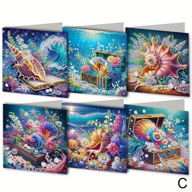 6-pack of diamond art greeting cards